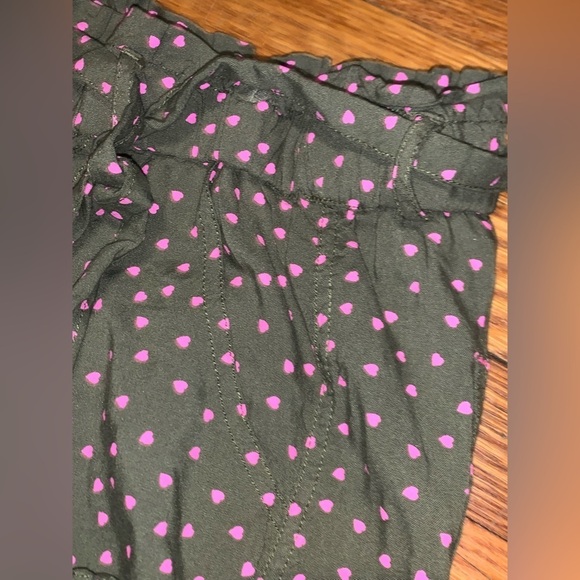 BODEN girls size 16y XL drawstring lose fit jogger pants green pink hearts belt - Picture 6 of 10